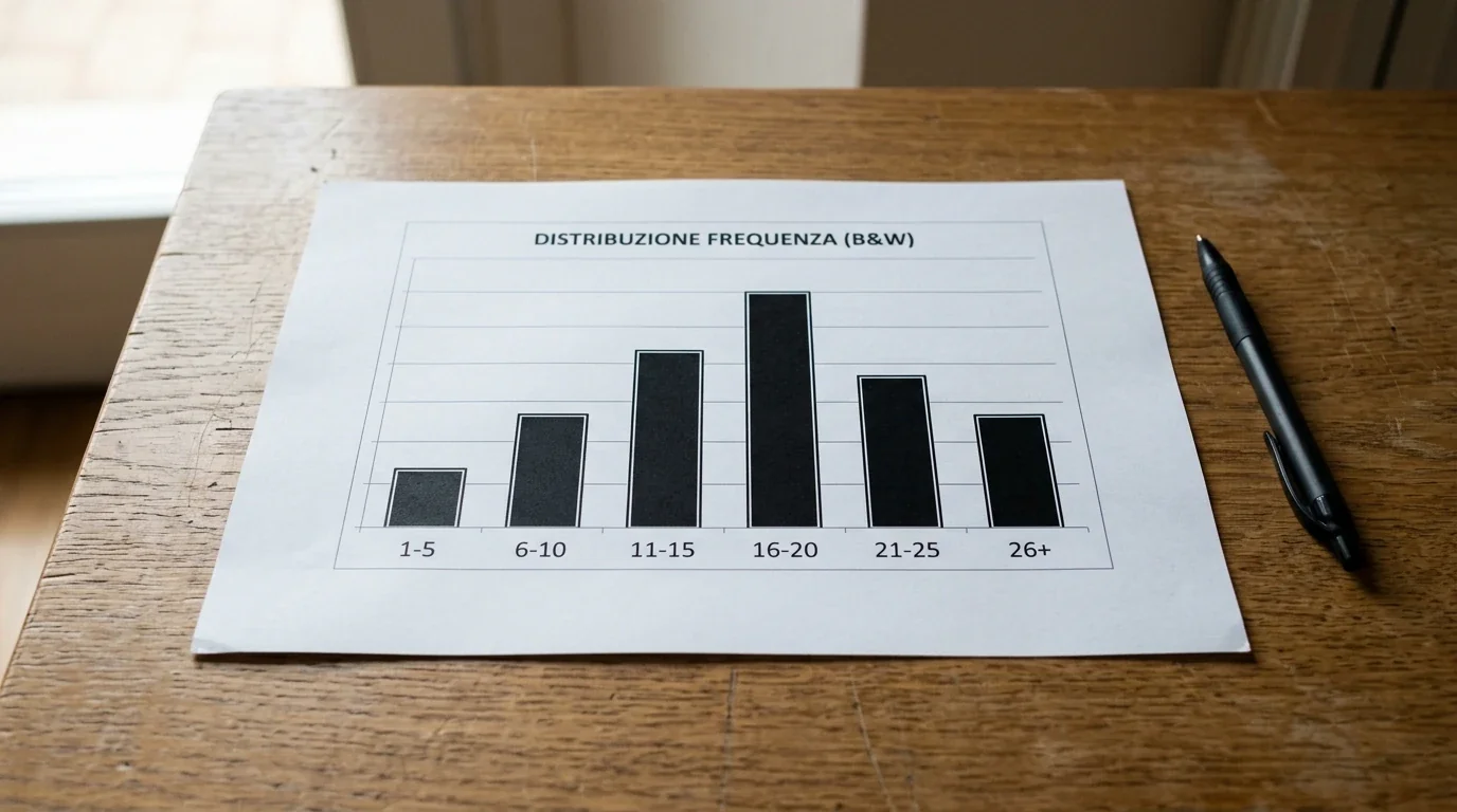 Grafico a barre semplice mostra la distribuzione dei margini di vittoria nel rugby